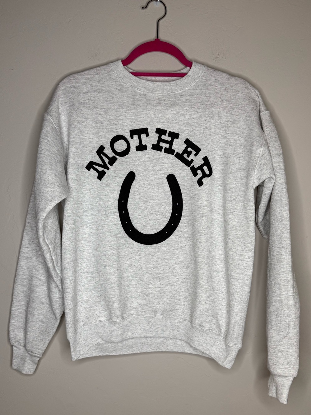 Boutique Mother horseshoe graphic sweatshirt crewneck ash gray size small